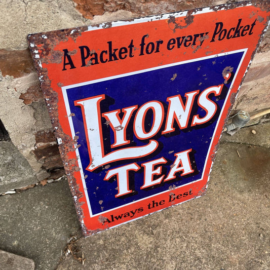Vintage-Style Lyons Tea sign on a stone surface from Vintage Whippet