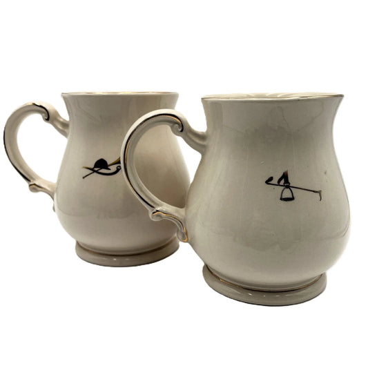 These items are vintage Sadler England hunting scene mugs, often referred to as tankards or beer steins.