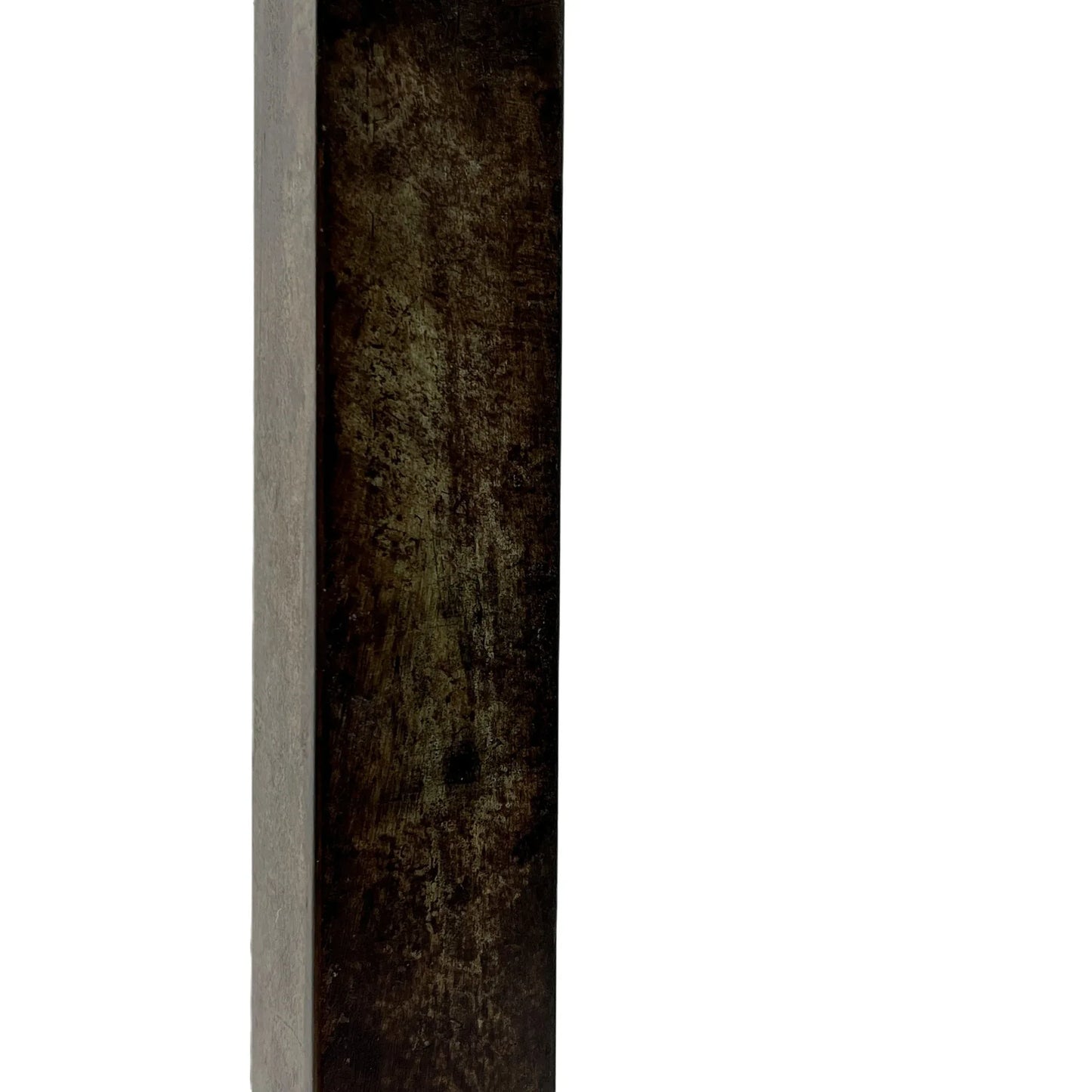 These are a heavy pair of cast metal candlesticks with a bronze or bronze coloured metal patina look. 