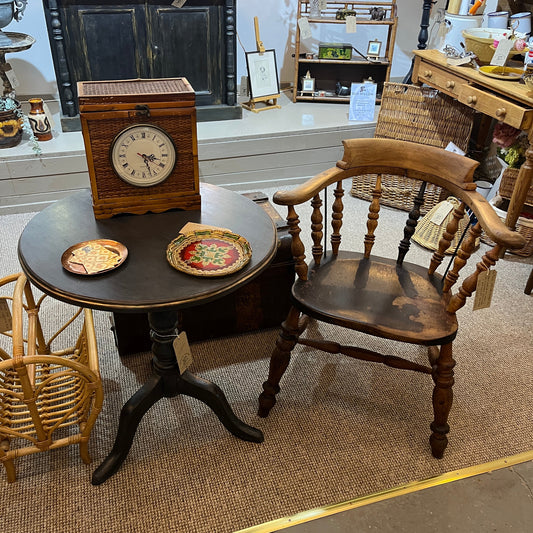 Antique Lancashire and Yorkshire Station Masters Chair in lovely timeworn condition