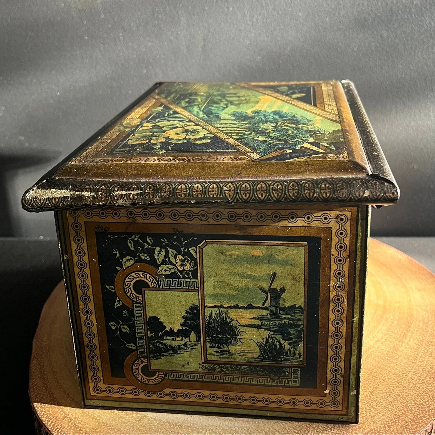 This Vintage tin by McVitie and Price is an early example of the art that went into advertising. 