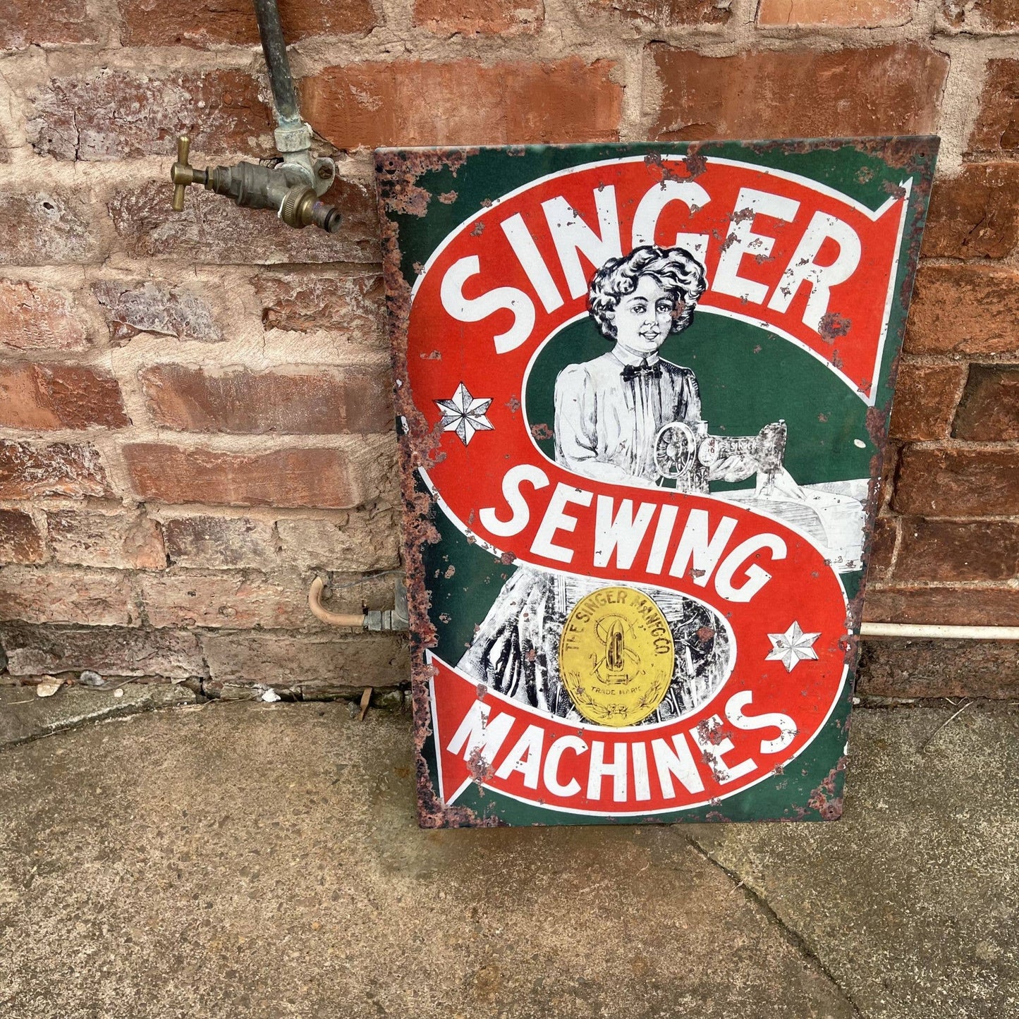 Vintage-style Singer Sewing Machines Sign from Vintage Whippet