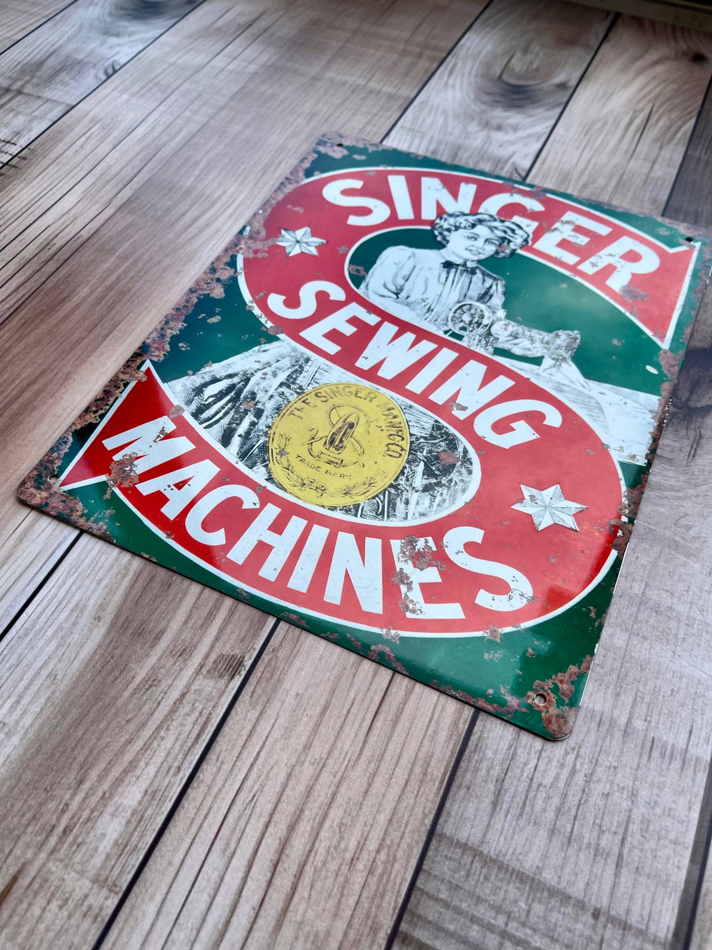 Vintage-style Singer Sewing Machines Sign from Vintage Whippet