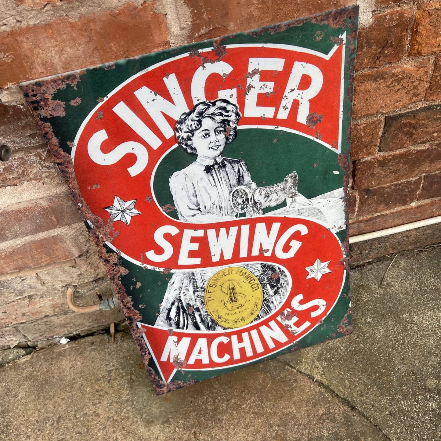 Vintage-style Singer Sewing Machines Sign from Vintage Whippet
