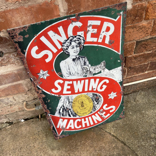 Vintage-style Singer Sewing Machines Sign from Vintage Whippet