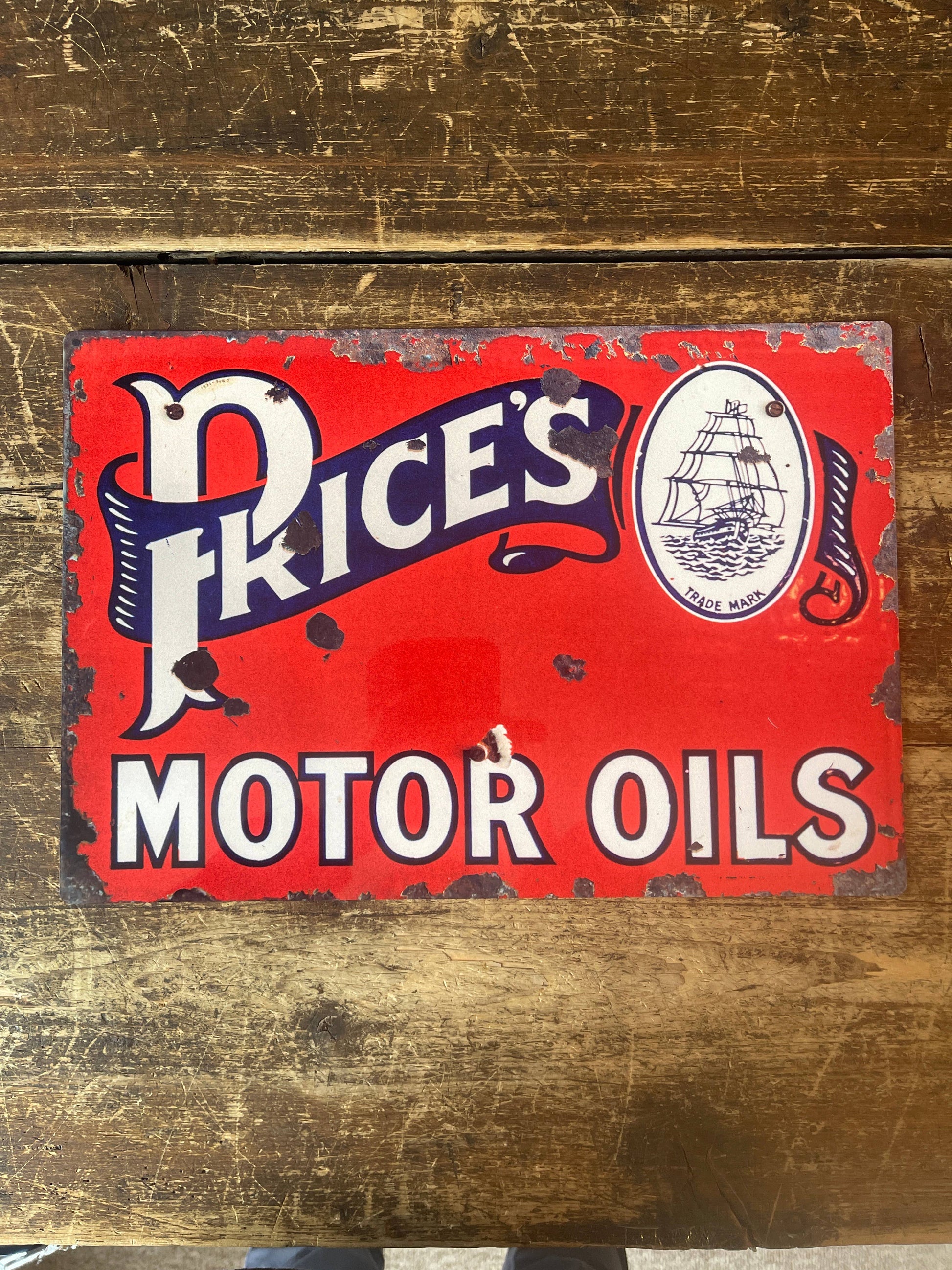 Vintage-style sign for D. Price's Motor Oils from Vintage Whippet