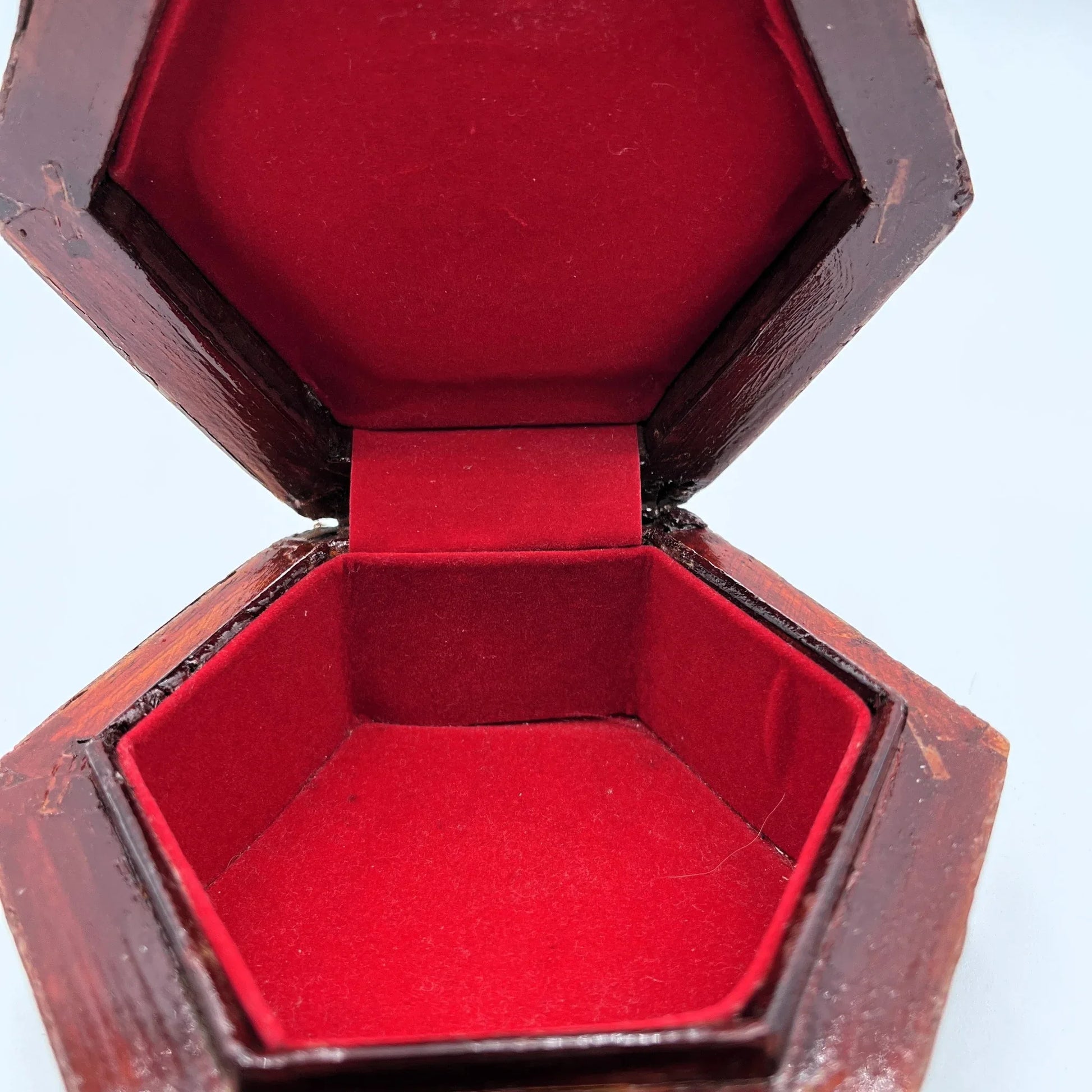 Vintage hexagonal  mosaic box,  crafted in the Middle East 