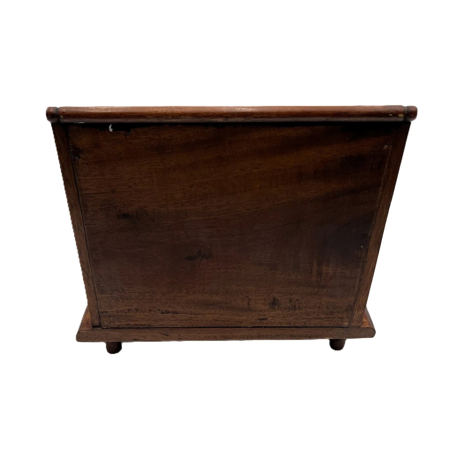This is a vintage Mahogany Letter Rack Writing Desk Tidy. Raised on small feet, it has eight compartments and a drawer to the front. 