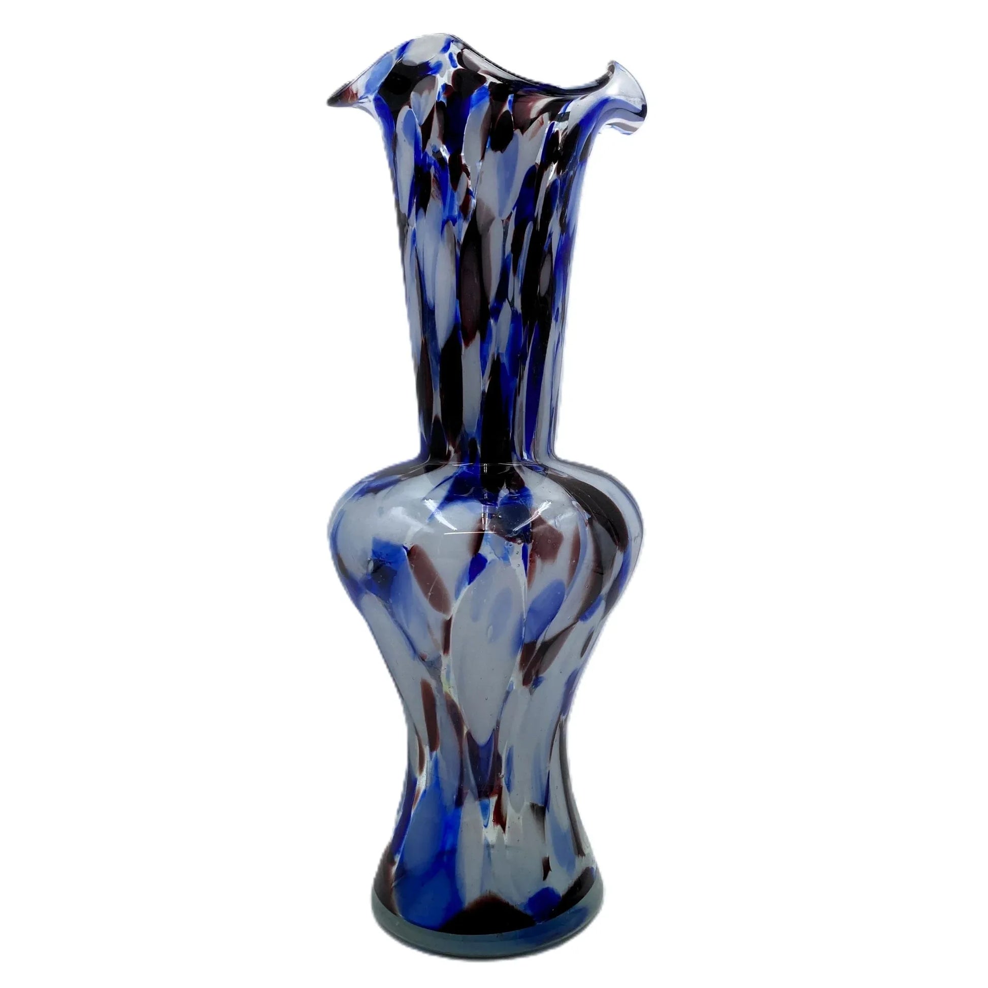 While this style is frequently attributed to Murano (Italy) due to its vibrant colours and handcrafted look, it is also highly characteristic of Bohemian/Czech art glass from the mid-20th century.