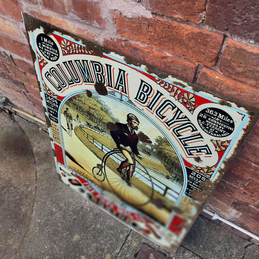 Vintage Style Columbia Bicycle Sign from Vintage Whippet