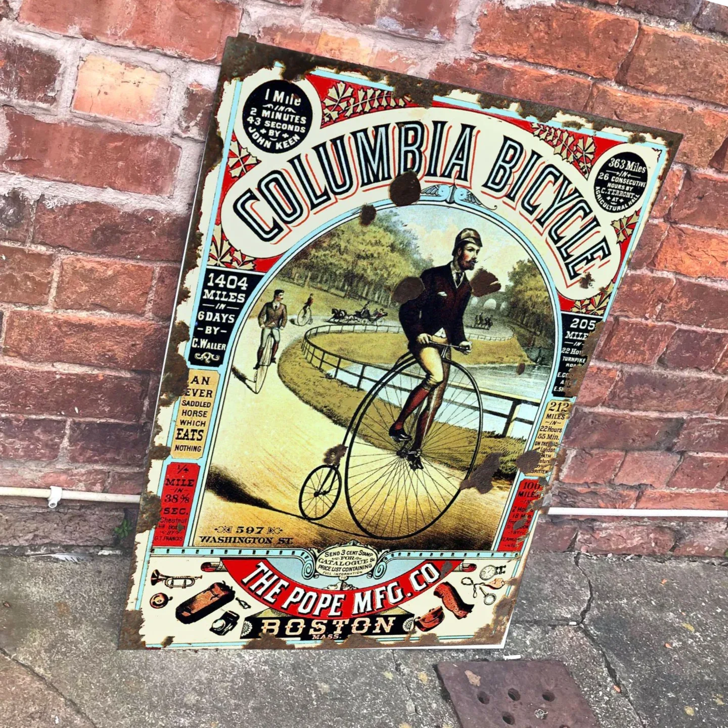 Vintage Style Columbia Bicycle Sign from Vintage Whippet