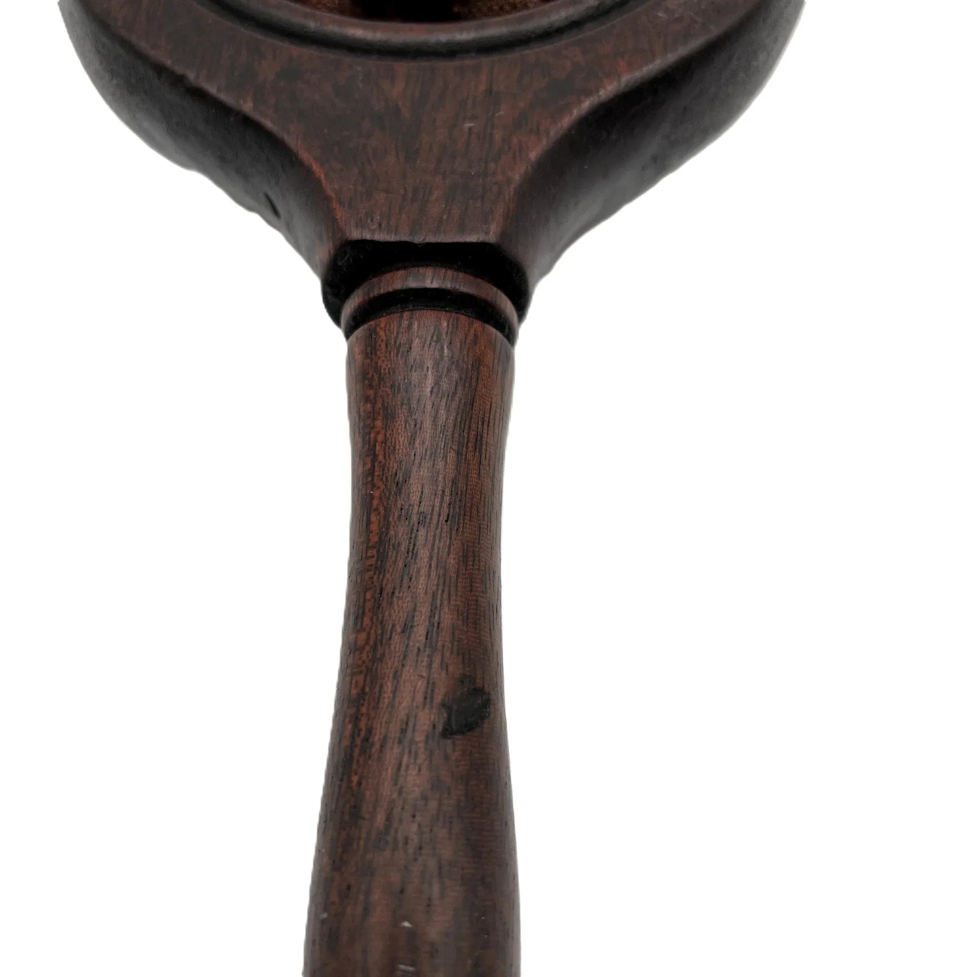 This is an antique wooden-handled church offering or collection velvet bag. These historical items were used in churches to collect tithes and donations from the congregation. 