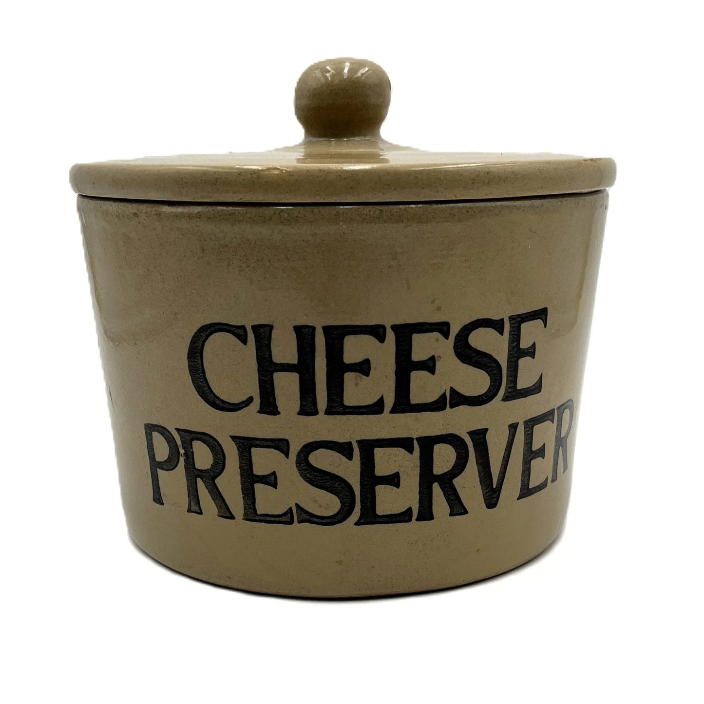 This is a vintage Moira English stoneware cheese preserver, a nice example of collectible kitchenware. 