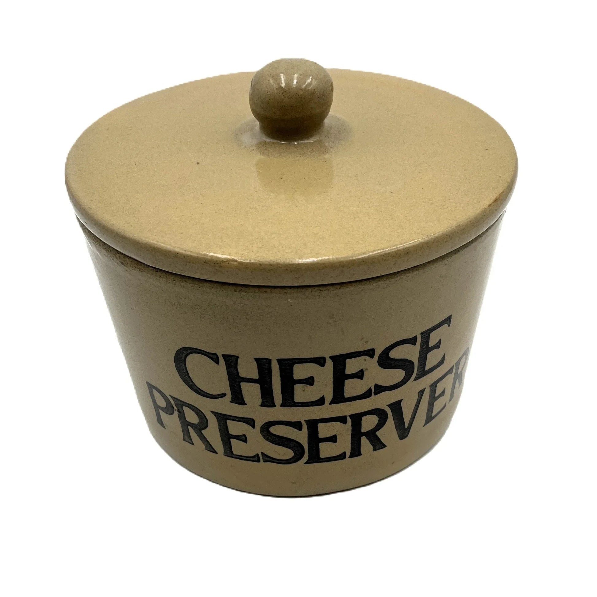 This is a vintage Moira English stoneware cheese preserver, a nice example of collectible kitchenware. 