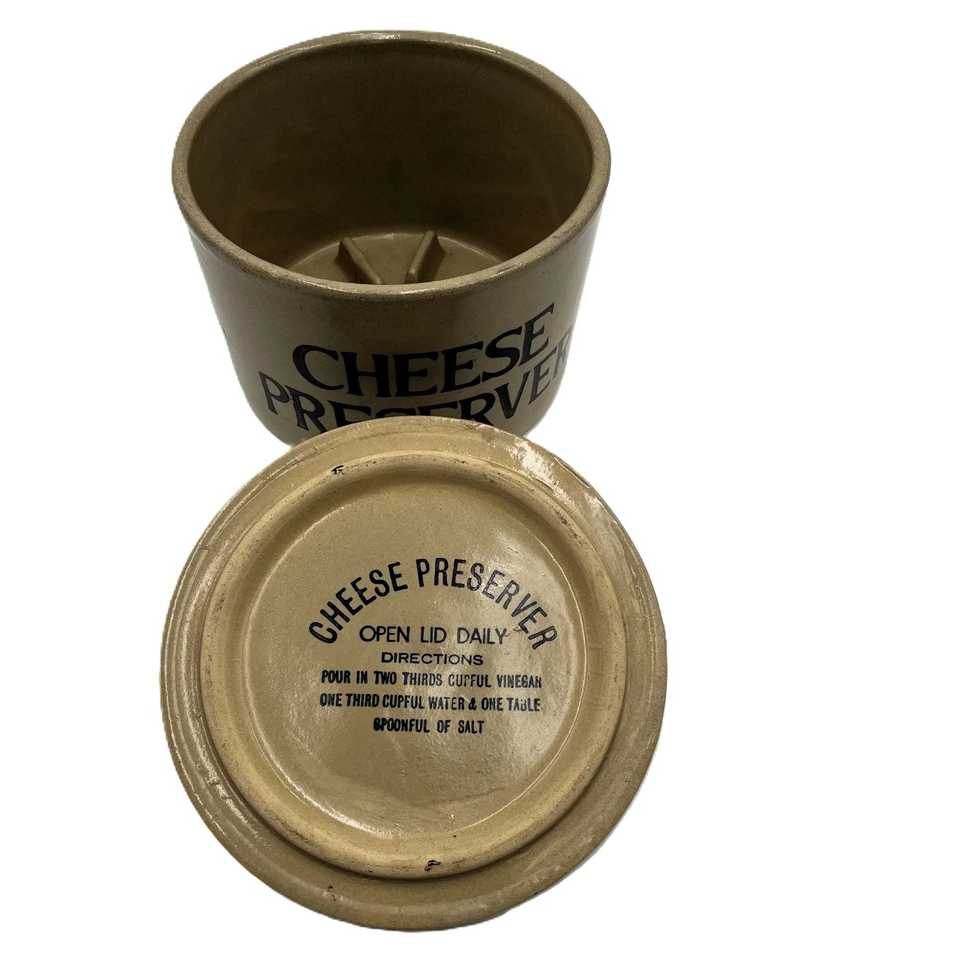 This is a vintage Moira English stoneware cheese preserver, a nice example of collectible kitchenware. 